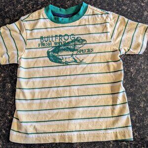 Vintage Gymboree Frog Pond Boy's SS Shirt Yellow -Striped - Size 4 - 2007 - EUC